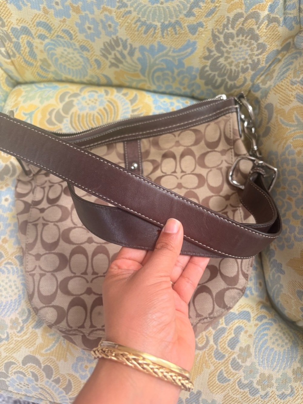 Coach Chelsea Signature Brown Canvas-F14446 Shoulder Tote Bag Purse - Picture 4 of 11